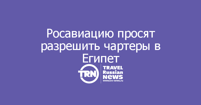 Росавиацию просят разрешить чартеры в Египет 