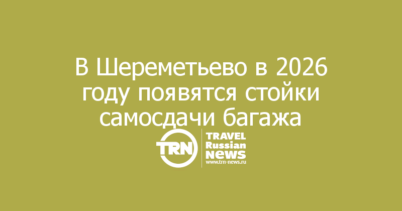 В Шереметьево в 2026 году появятся стойки самосдачи багажа