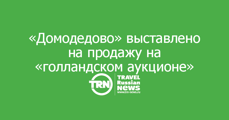 «Домодедово» выставлено на продажу на «голландском аукционе»